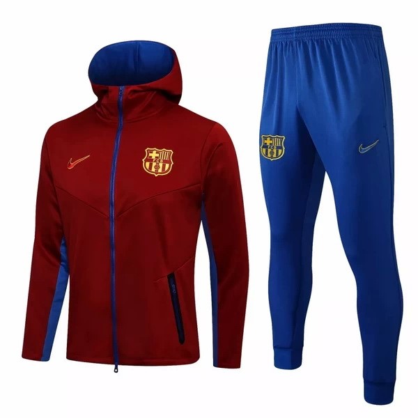 Chaqueta Con Capucha Barcelona 2021/22 Borgona Azul